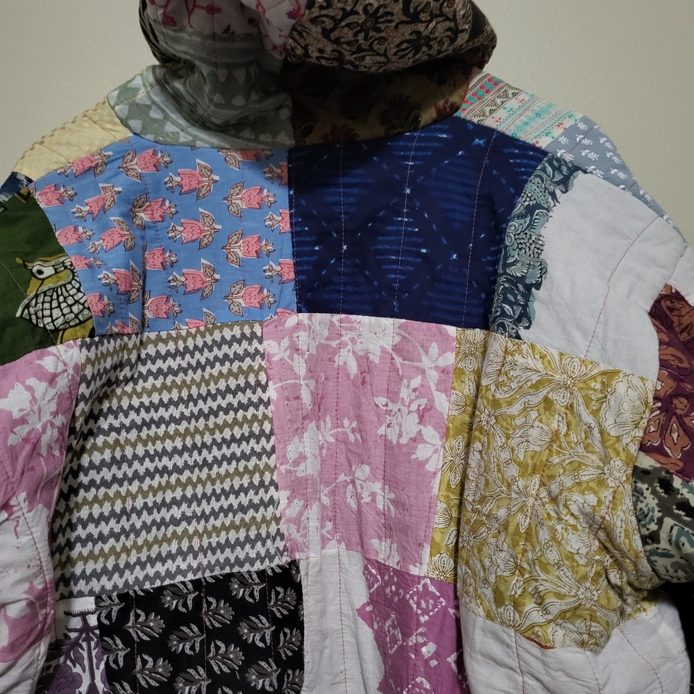 Ashley Taylor Quilted Cardigan Jacket Xl Patchwor… - image 8